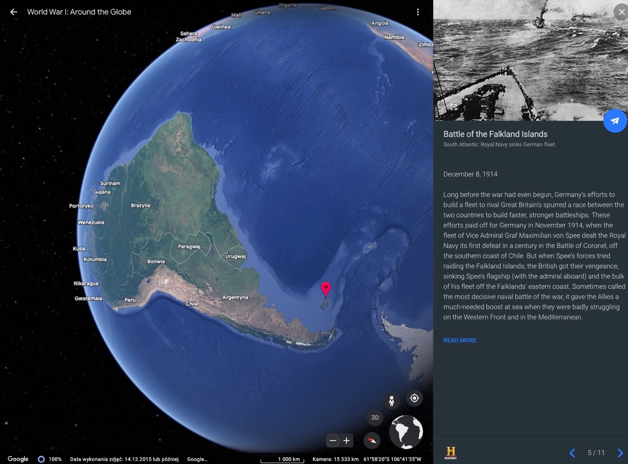 A “World War I: Around the Globe” lesson via Google Arts & Culture App