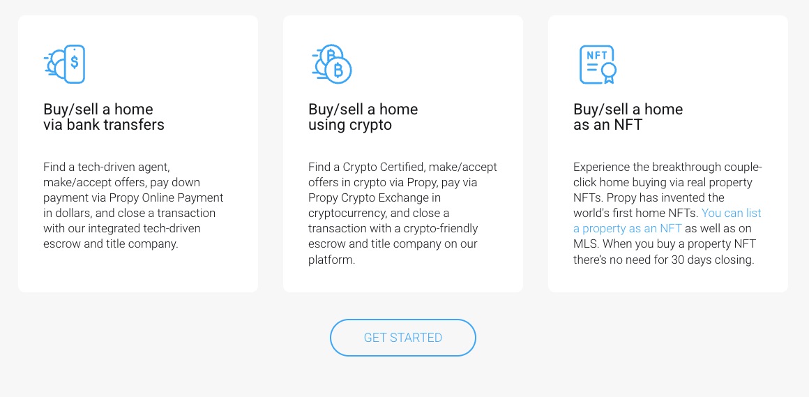 View of property sales and purchase offers on the Propy platform